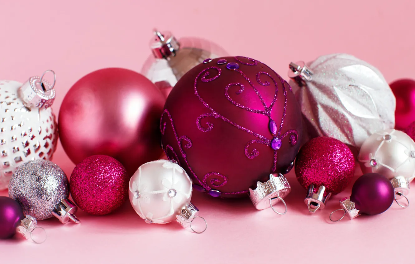 Фото обои зима, шарики, праздник, шары, игрушки, Рождество, маленькие, Новый год