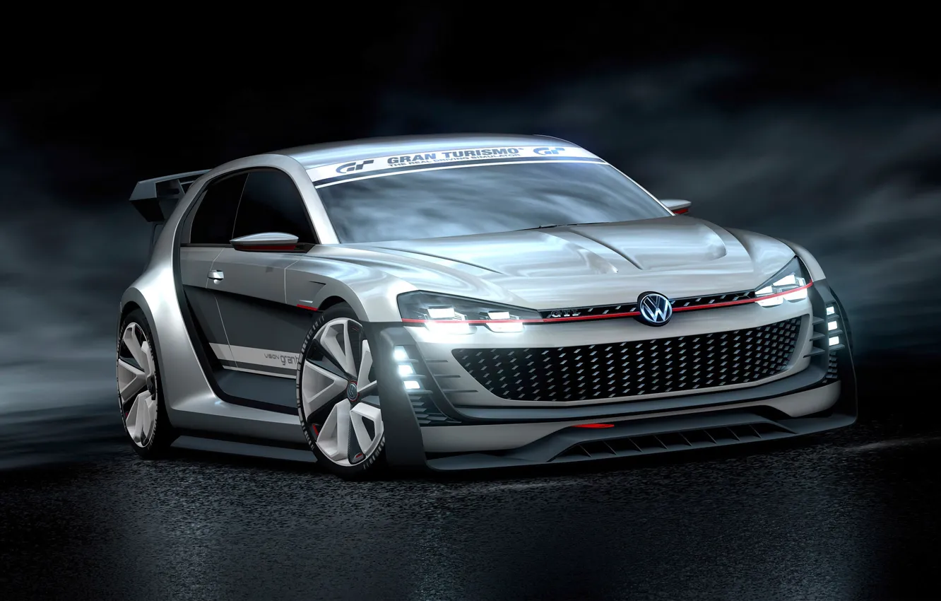 Фото обои Concept, Volkswagen, Vision, GTI, фольксваген, Supersport, Gran Turismo, 2015