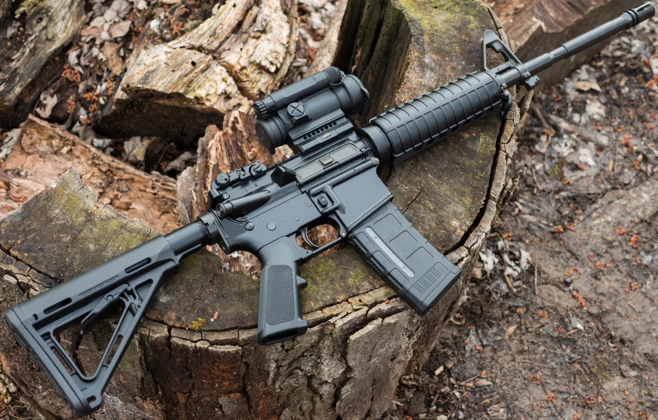 Фото обои винтовка, американская, AR-15, полуавтоматическая