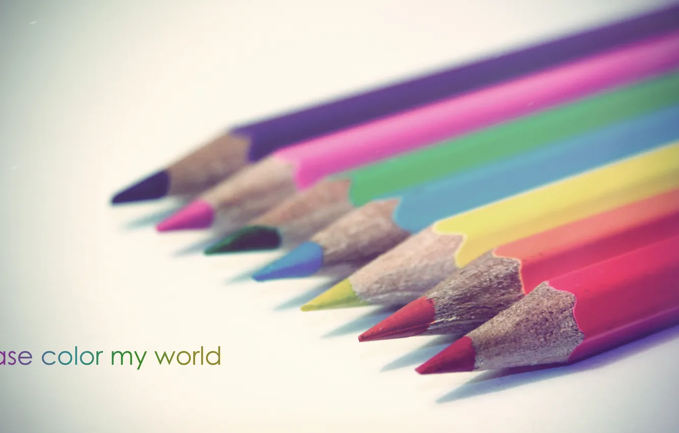 Фото обои мир, карандаши, разноцветные, разукрась, пожалуйста, мой