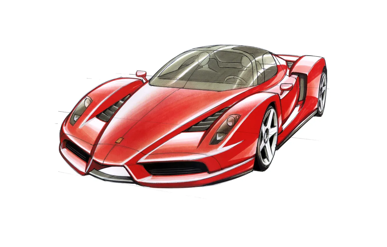 Фото обои Ferrari, Enzo, Sketch