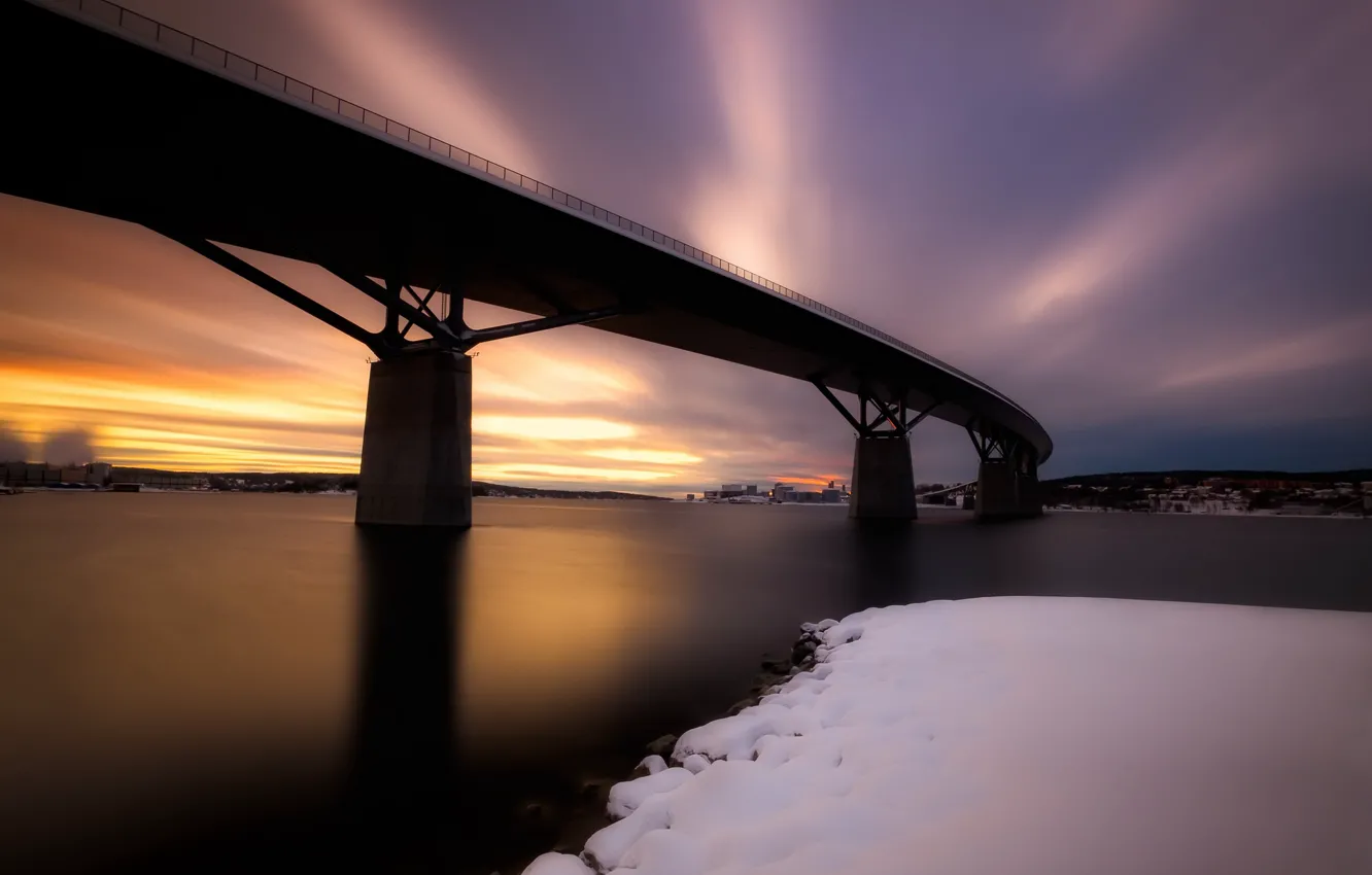 Фото обои мост, город, Sundsvall Bridge