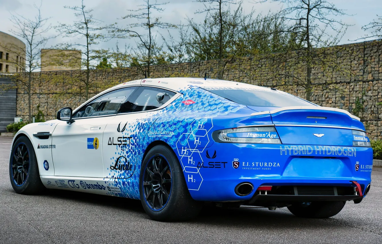 Фото обои car, синий, Aston Martin, blue, Hybrid, задок, Rapide S, Hydrogen