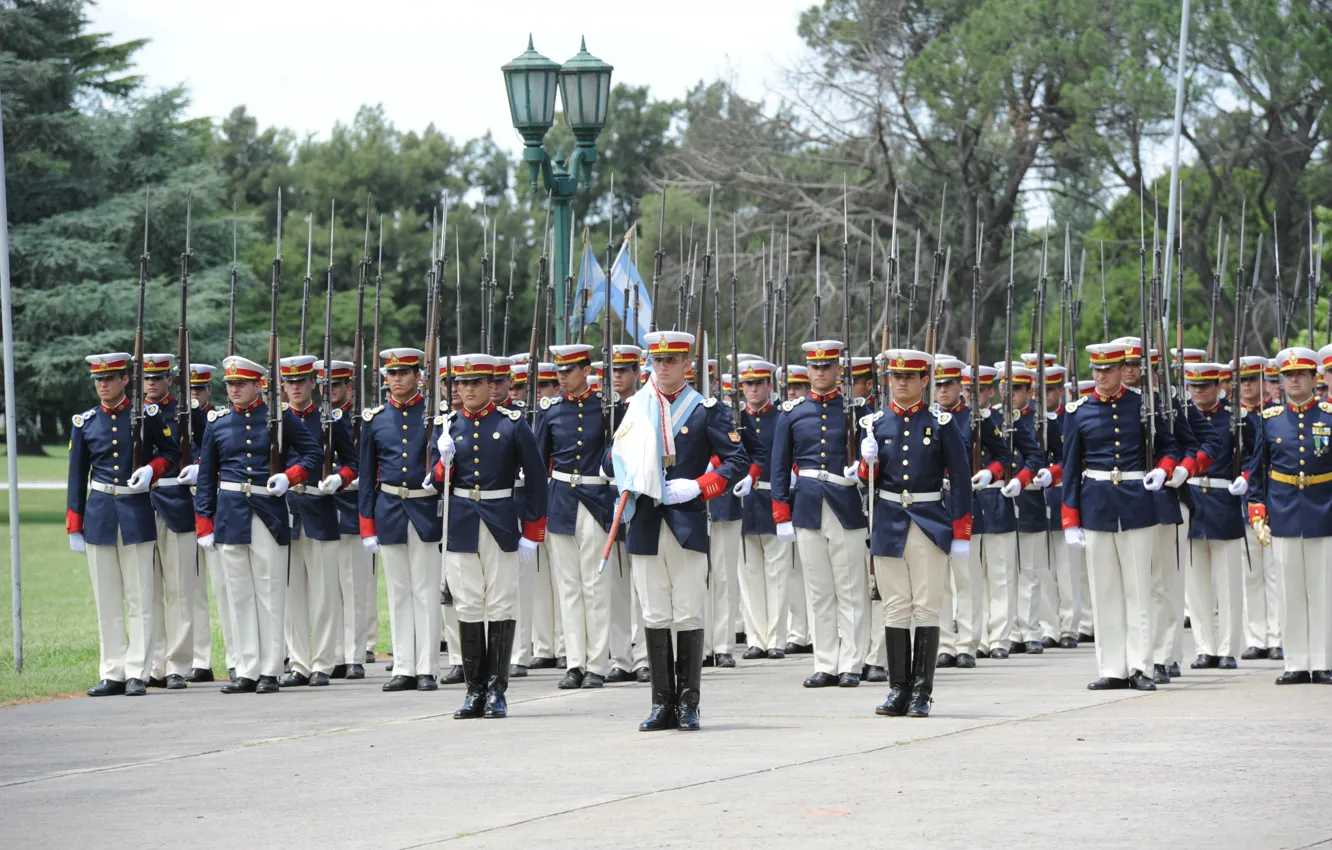 Фото обои Argentina, Flag, Soldiers, Military Parade, Mauser, Uniform, Guard