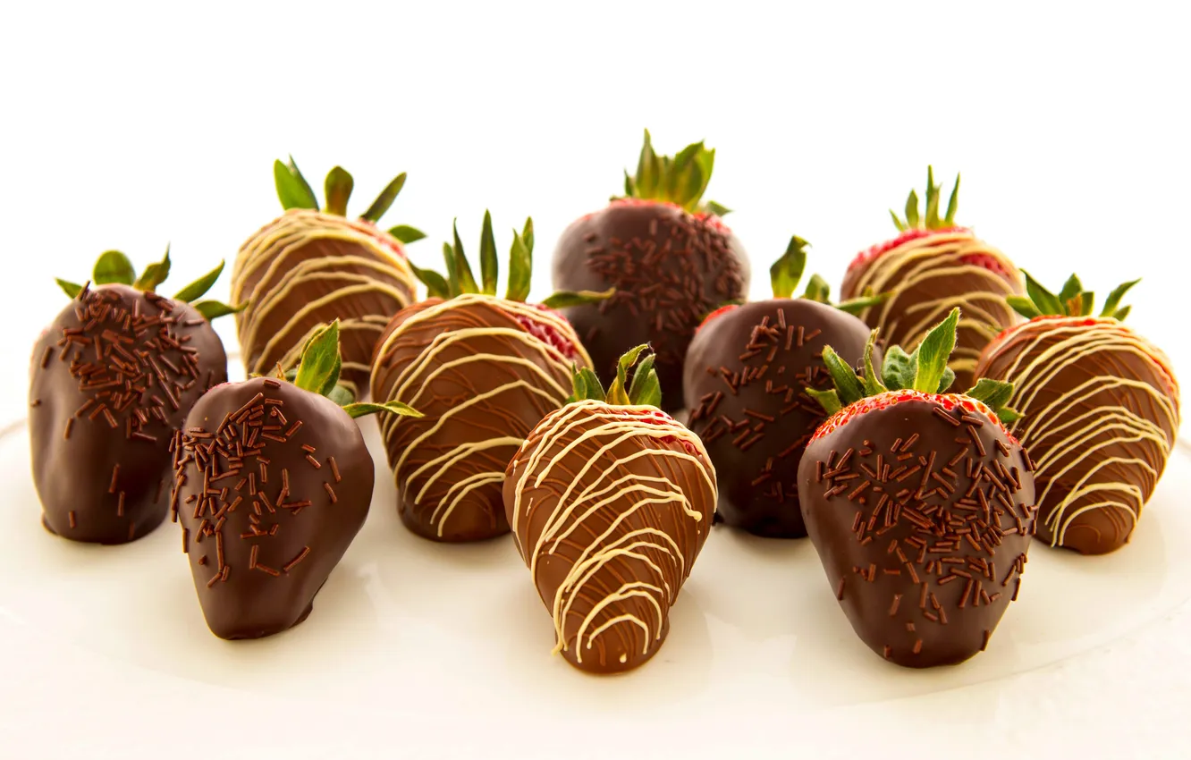 Фото обои шоколад, клубника, фрукты, fruit, chocolate, strawberries