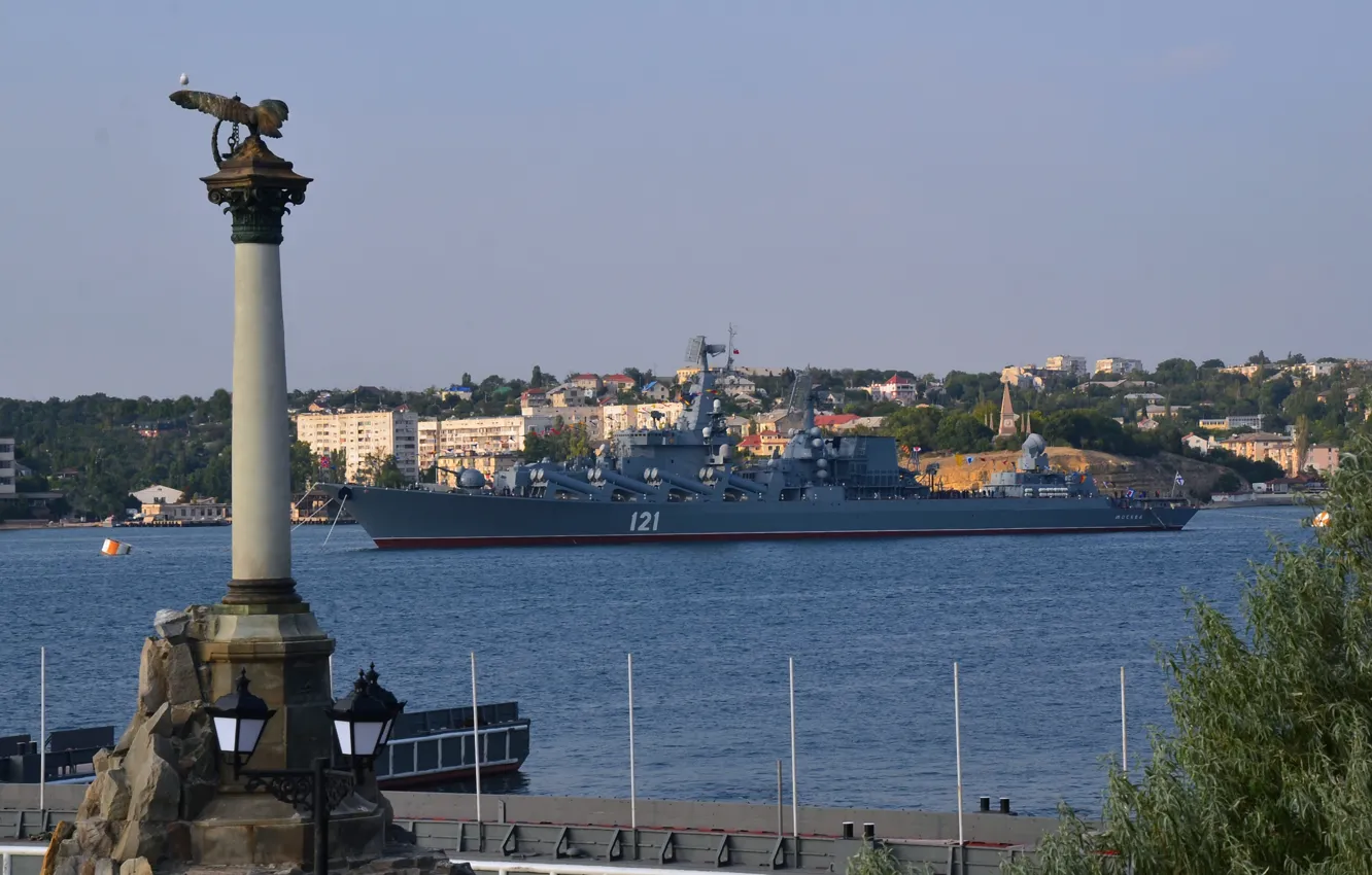 Фото обои ВМФ, крейсер, ракетный, &quot;Москва&quot;, Севастополь, гвардейский, Черноморский Флот, ГРКР