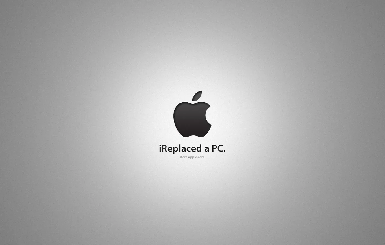 Фото обои apple, mac, logo, ireplaced a pc