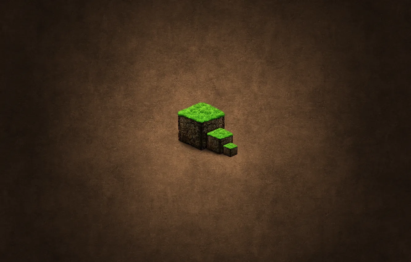Фото обои кубики, коричневое, minecraft