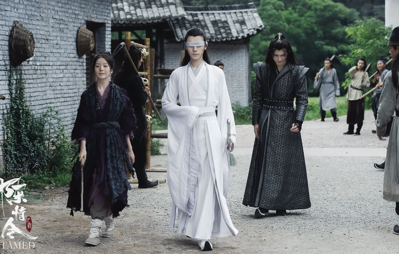Фото обои девушка, улица, злодей, сериал, парни, слепые, Mo Dao Zu Shi, Магистр дьявольского культа