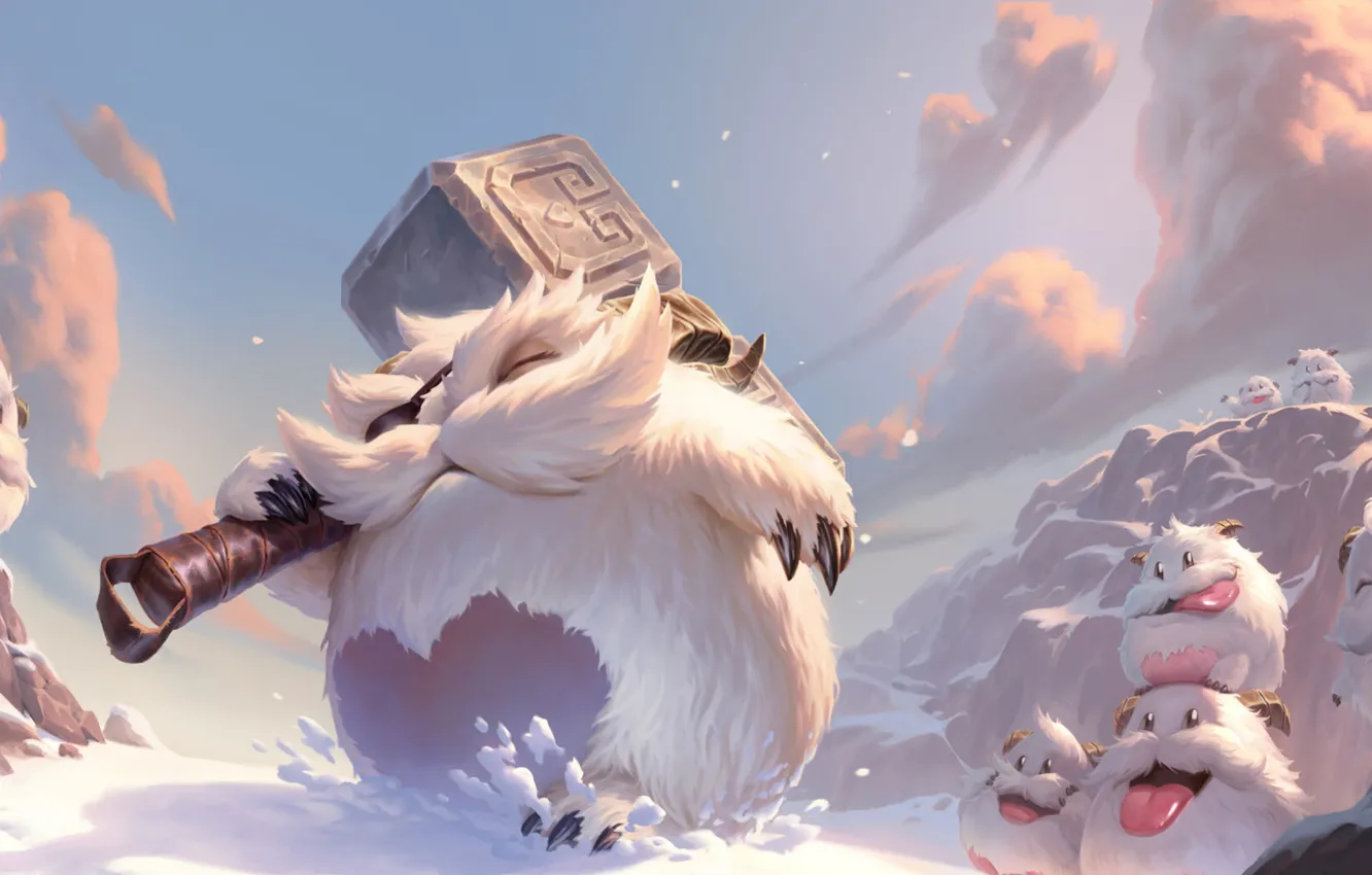 Фото обои снег, сушества, Legends of Runeterra