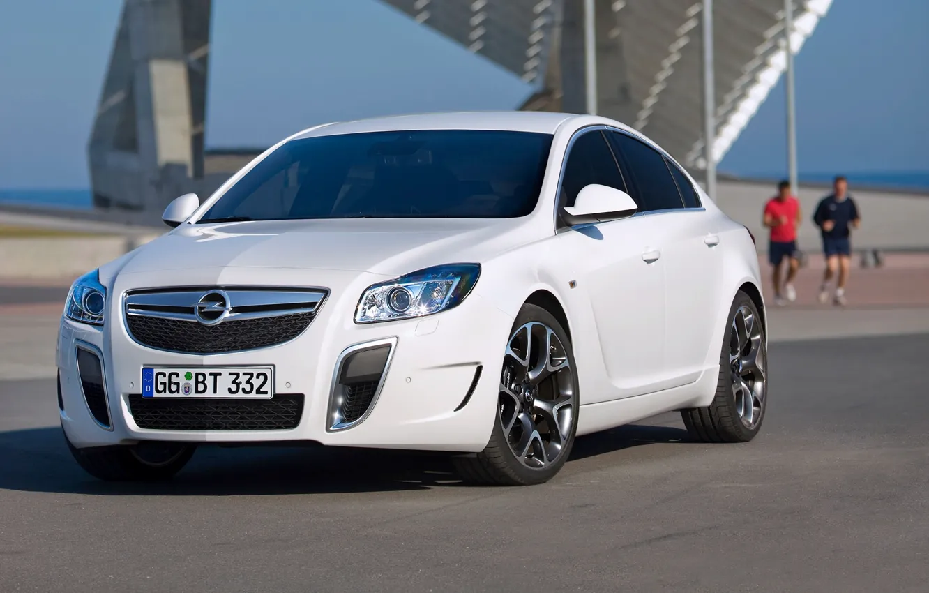 Фото обои Белый, Машина, Лого, Опель, Insignia, Opel, Car