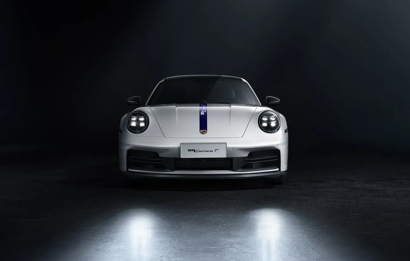 Фото обои вид спереди, Porsche 911, sport car, 2025, Carrera T, Porsche 911 Carrera T