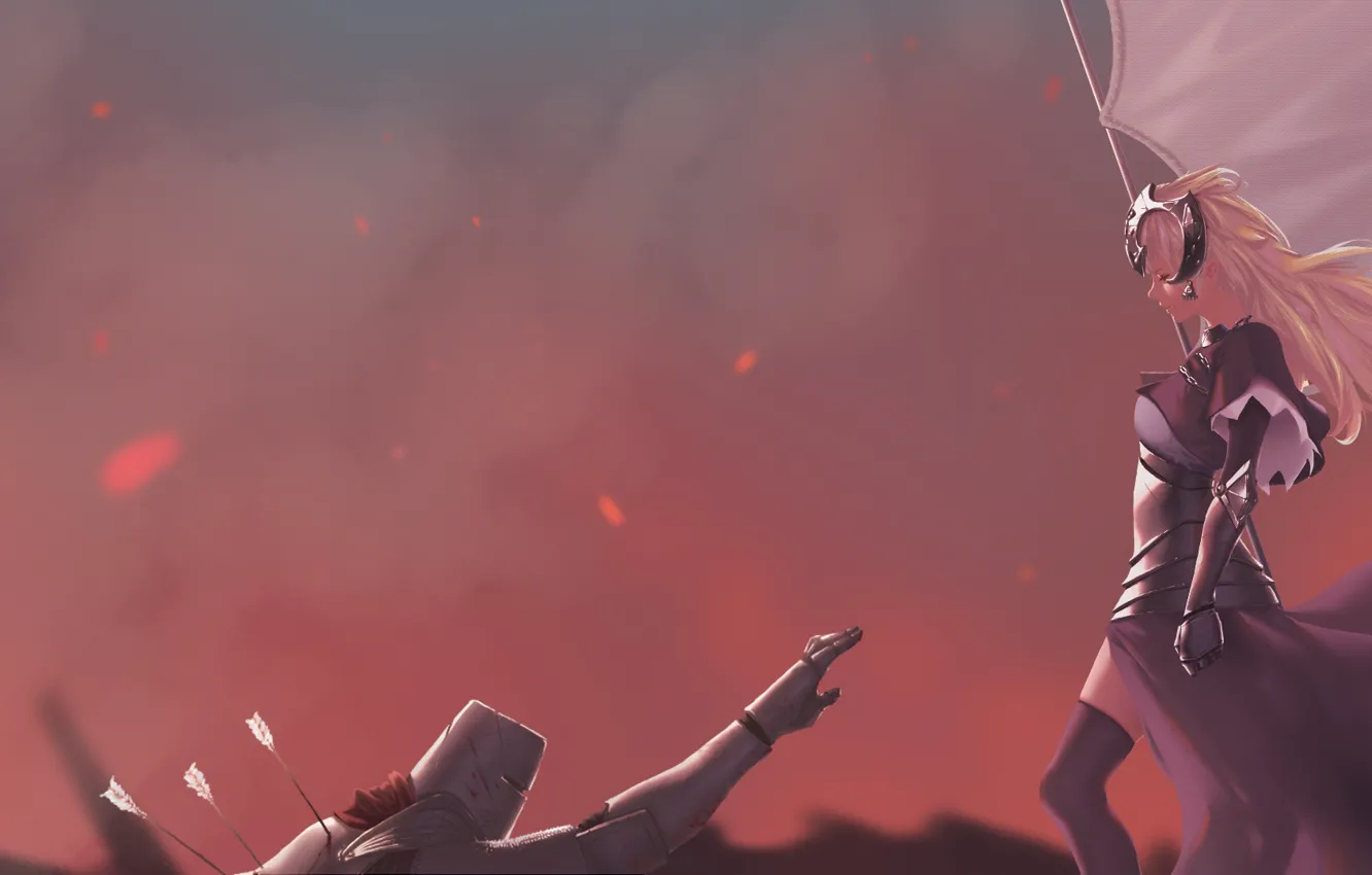 Фото обои девушка, фон, воин, Fate / Grand Order