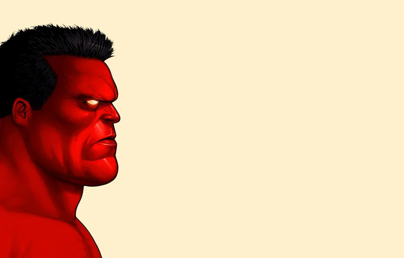 Фото обои лицо, Red Hulk, Красный Халк