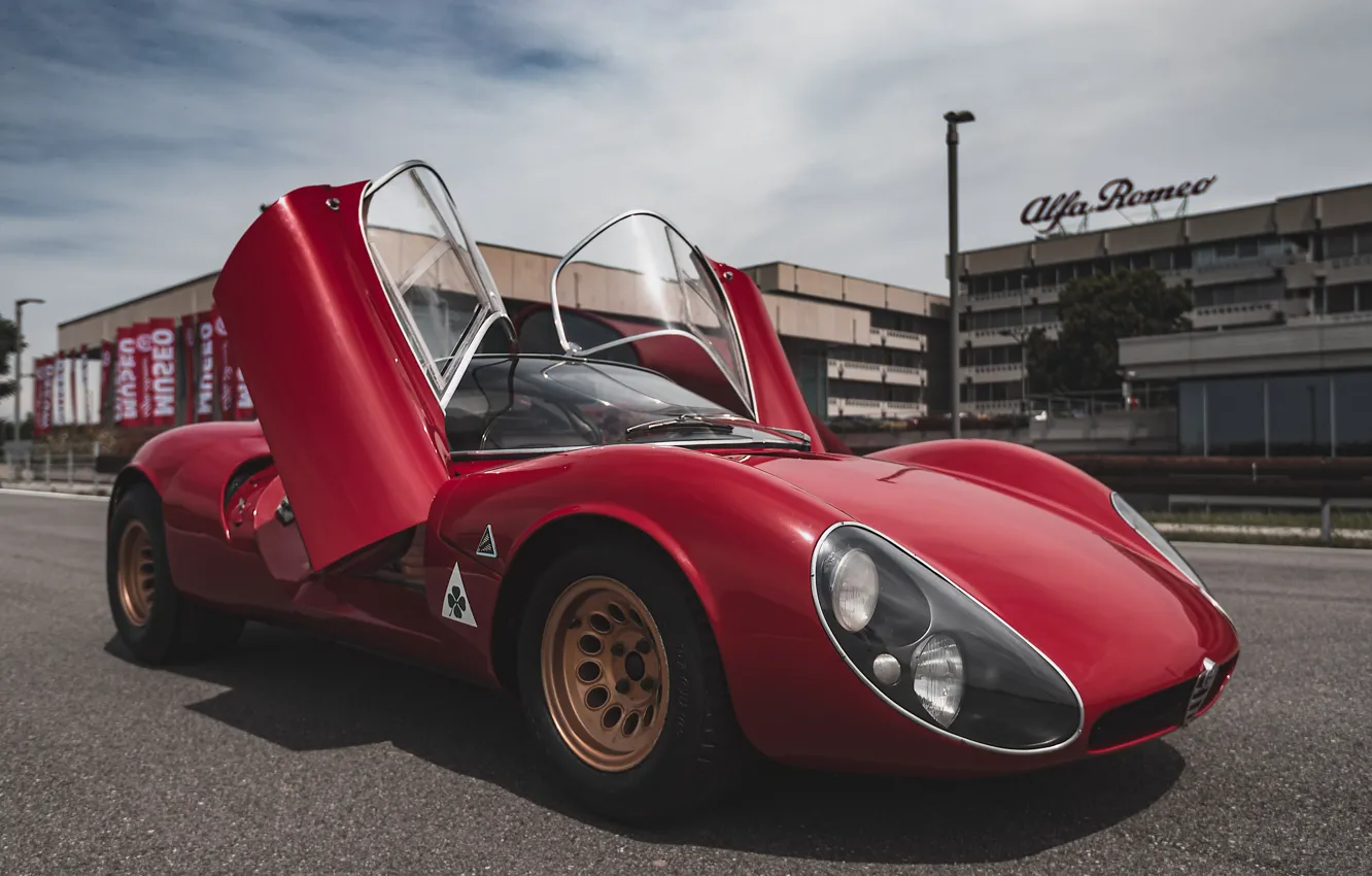 Фото обои Alfa Romeo, 1967, legend, Alfa Romeo 33 Stradale, 33 Stradale