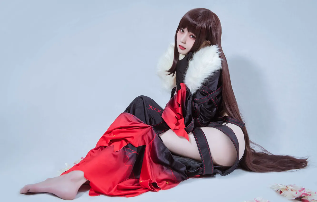 Фото обои босиком, азиатка, косплей, cosplay, милая девушка, Цин Юйцзи, Beauty Coser