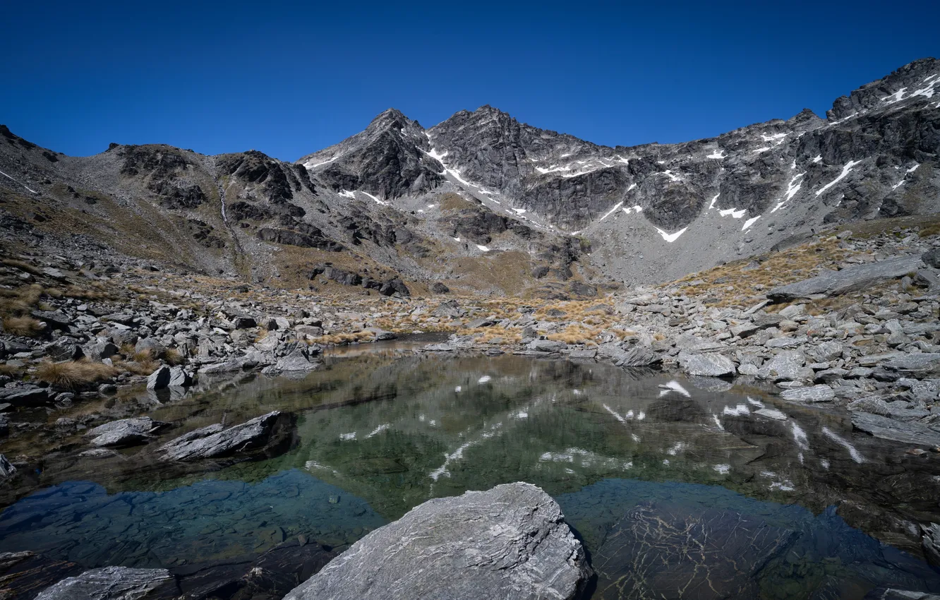Фото обои горы, природа, озеро, Новая Зеландия, Lake Alta