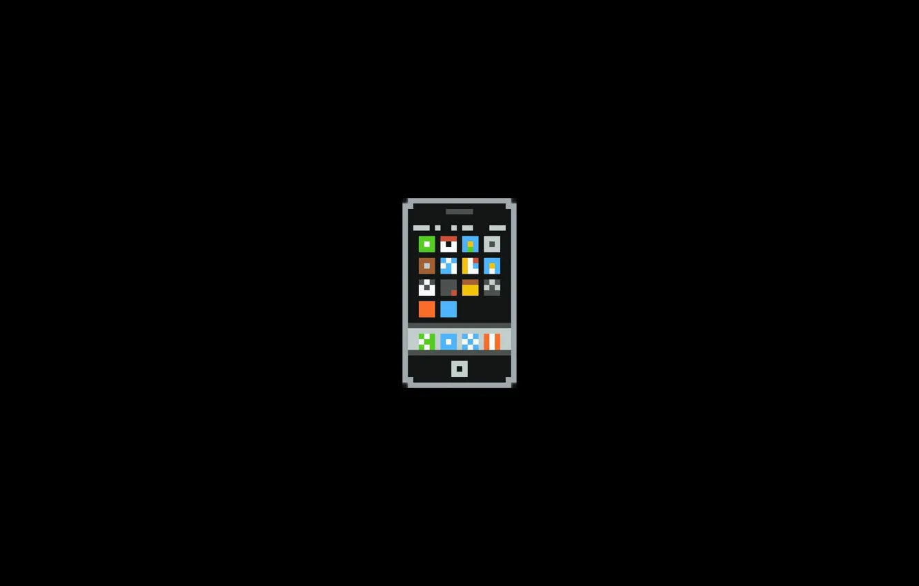 Фото обои Минимализм, Пиксели, Телефон, 8bit, Iphone, Смартфон, PXL
