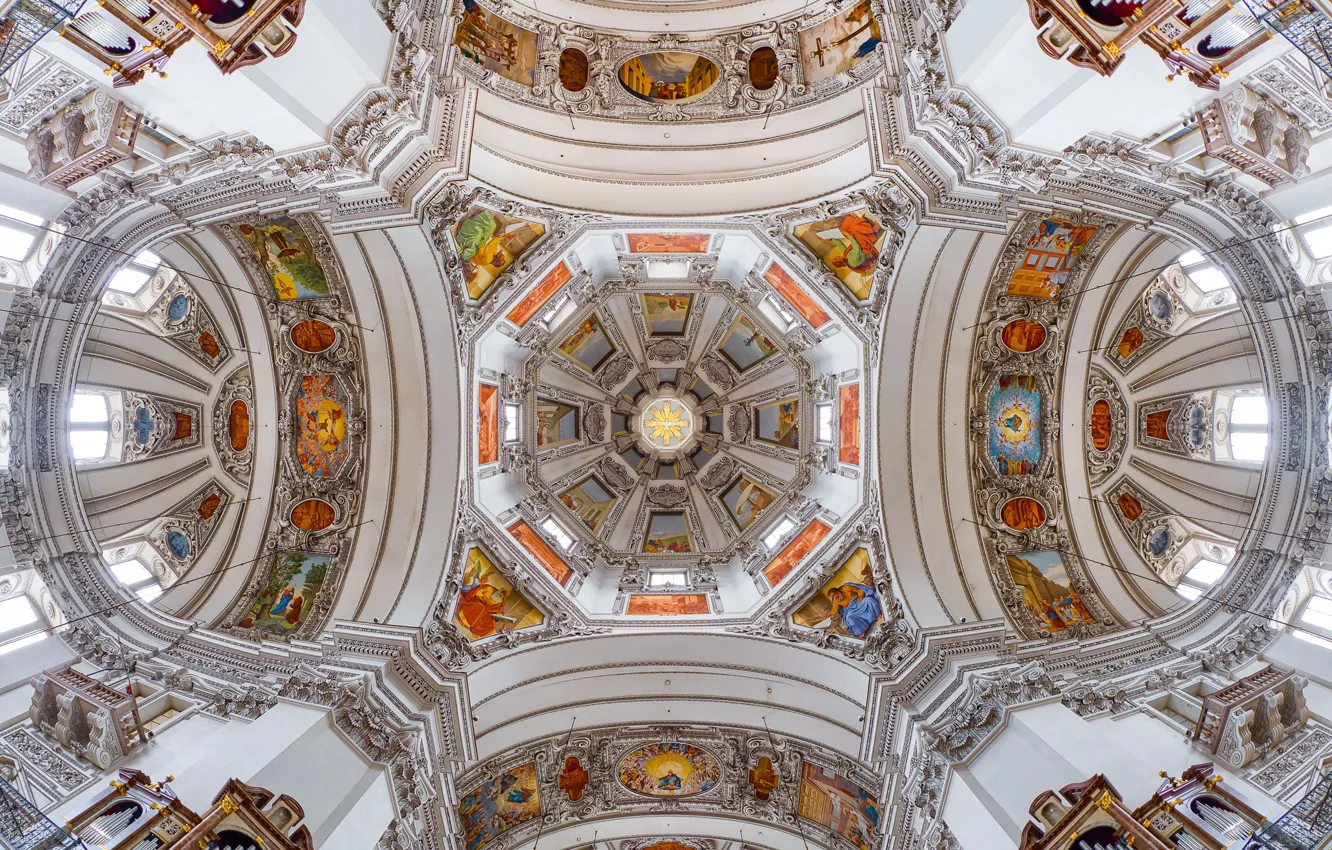Фото обои замок, Австрия, крепость, Зальцбург, Хоэнзальцбург