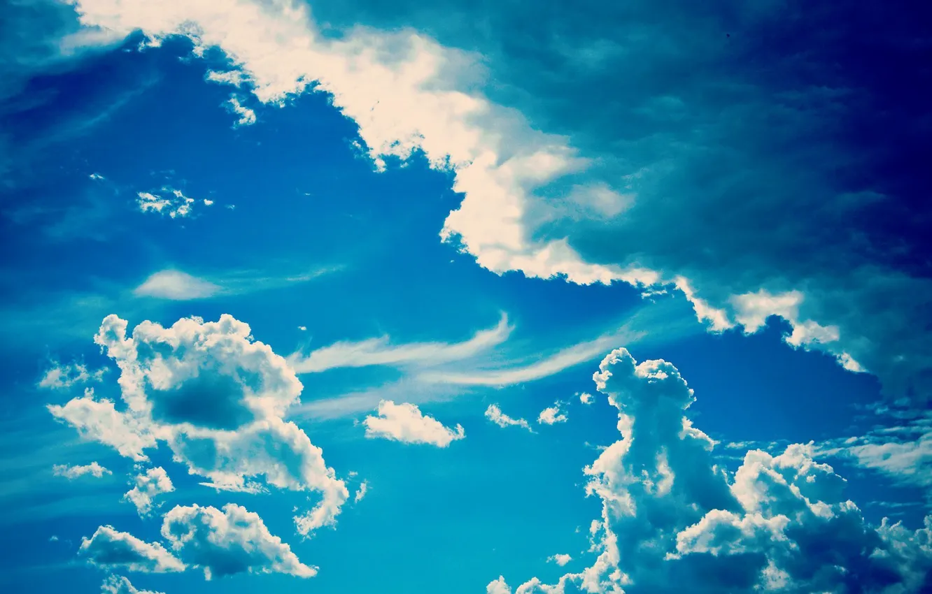 Фото обои небо, облака, синее, ясное