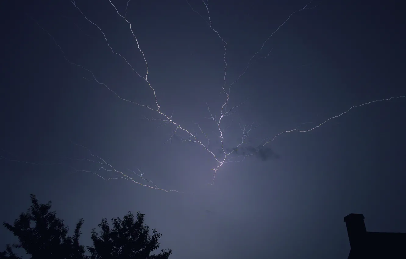 Фото обои dark, storm, sky, lightning, night