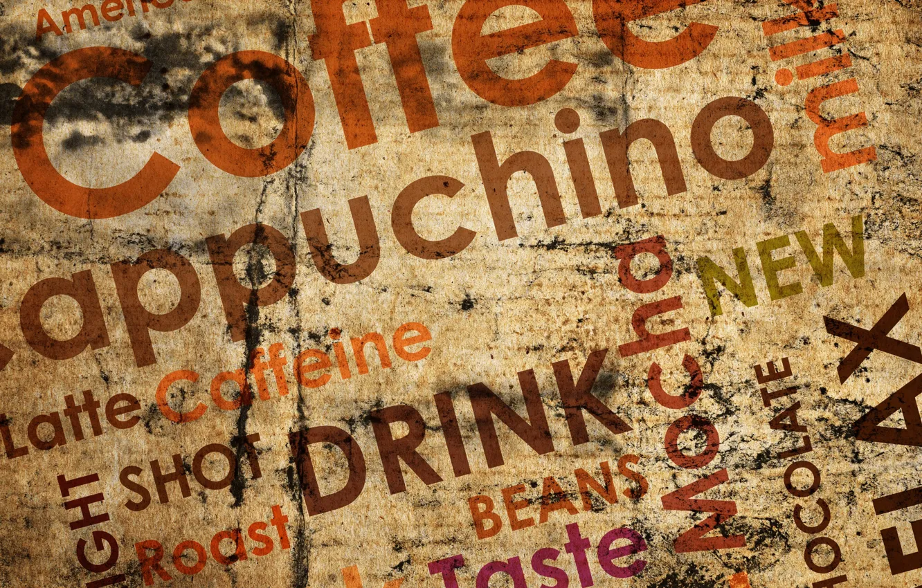 Фото обои надписи, кофе, chocolate, coffee, milk, cappuchino, americano