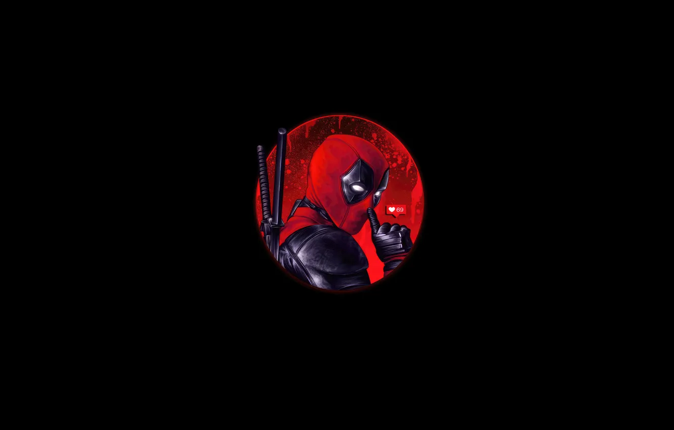 Фото обои круг, маска, Deadpool, марвел, супер герой, Дедпул, герой комиксов, Riot Of Color