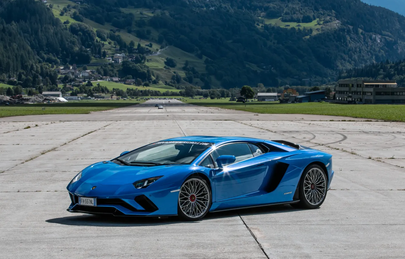 Фото обои Lamborghini, Blue, Aventador, P740-4