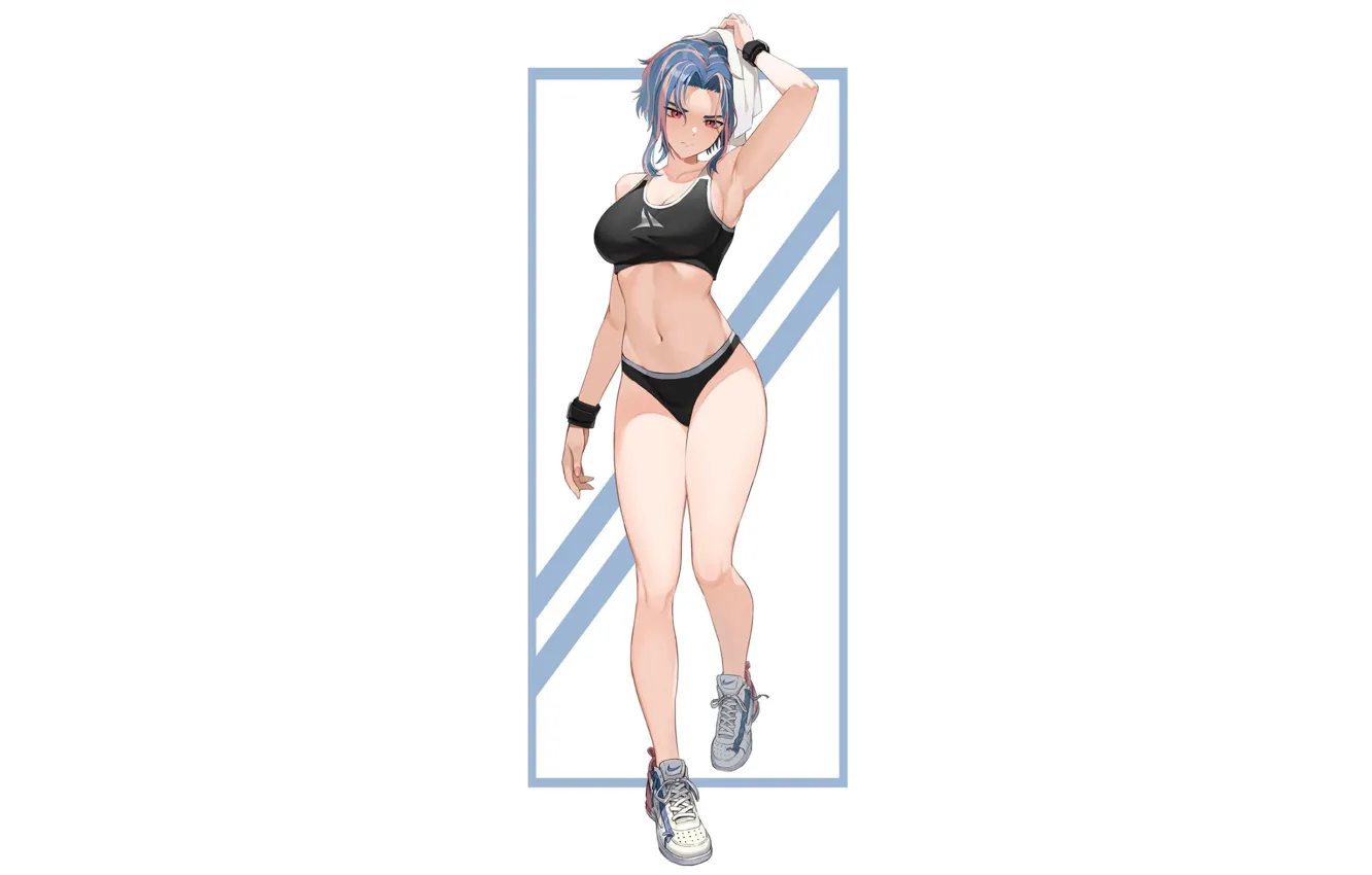 Фото обои girl, hot, sexy, anime, pretty, exercise, sports, fitness