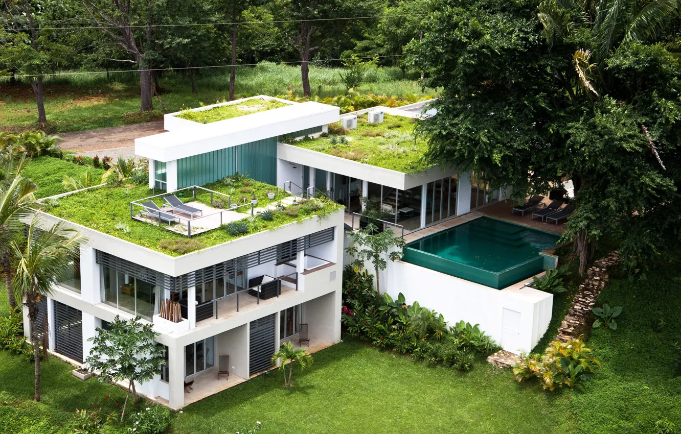 Фото обои дизайн, стиль, вилла, бассейн, курорт, постройка, Costa Rica, luxury home