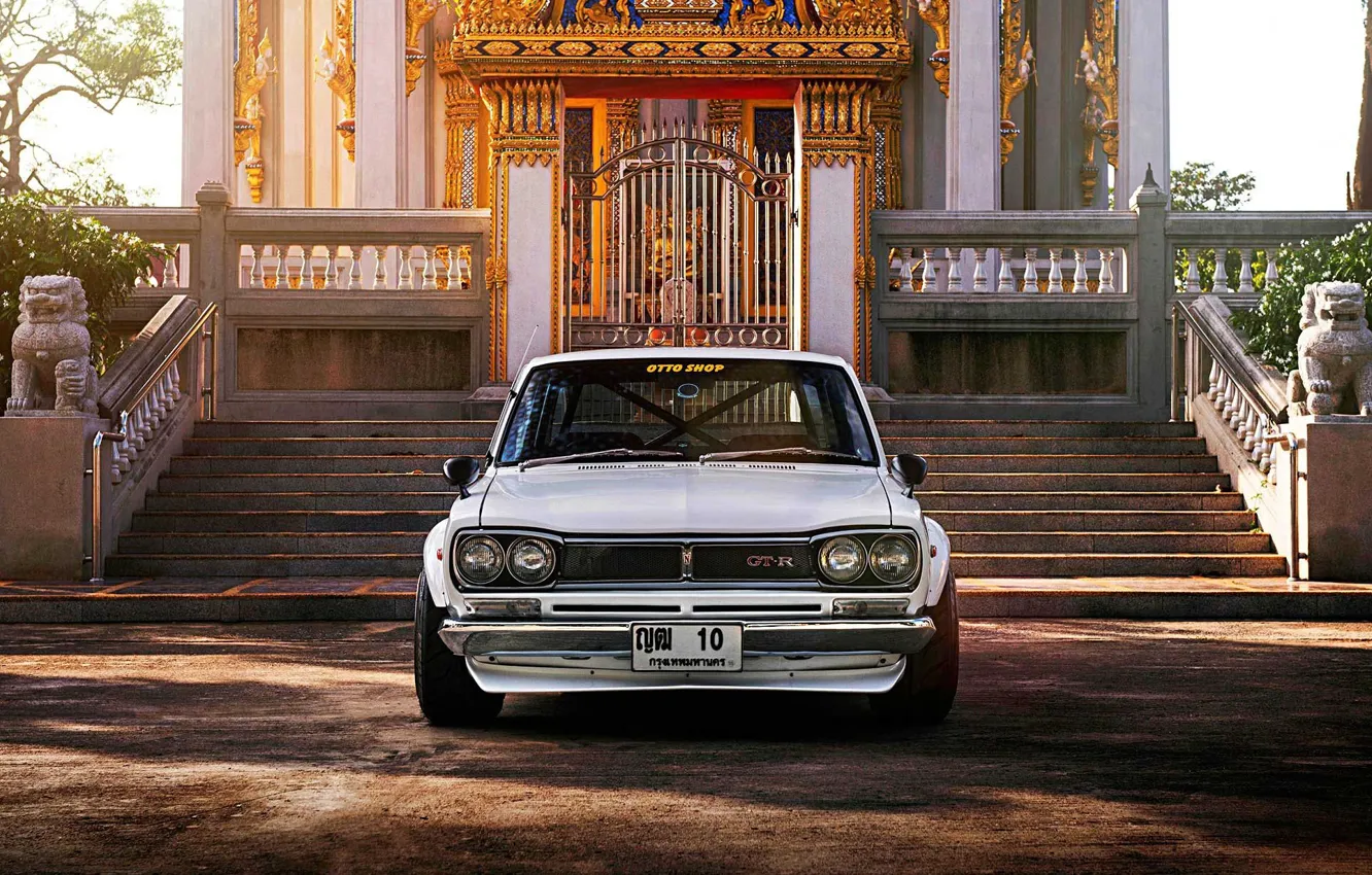 Фото обои Авто, Машина, Ниссан, Храм, 1971, Nissan, Фары, Автомобиль