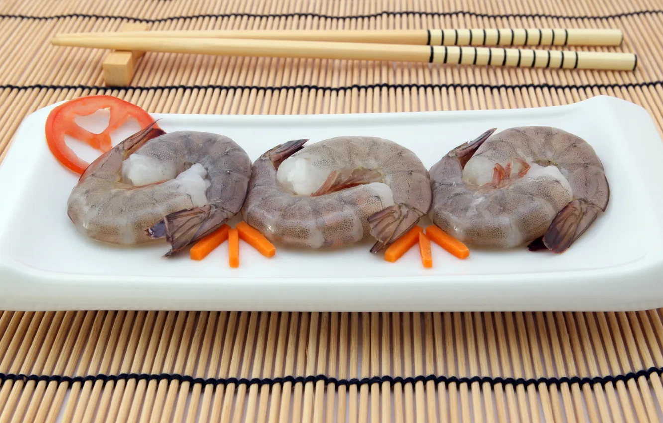 Фото обои япония, еда, палочки, суши, креветки