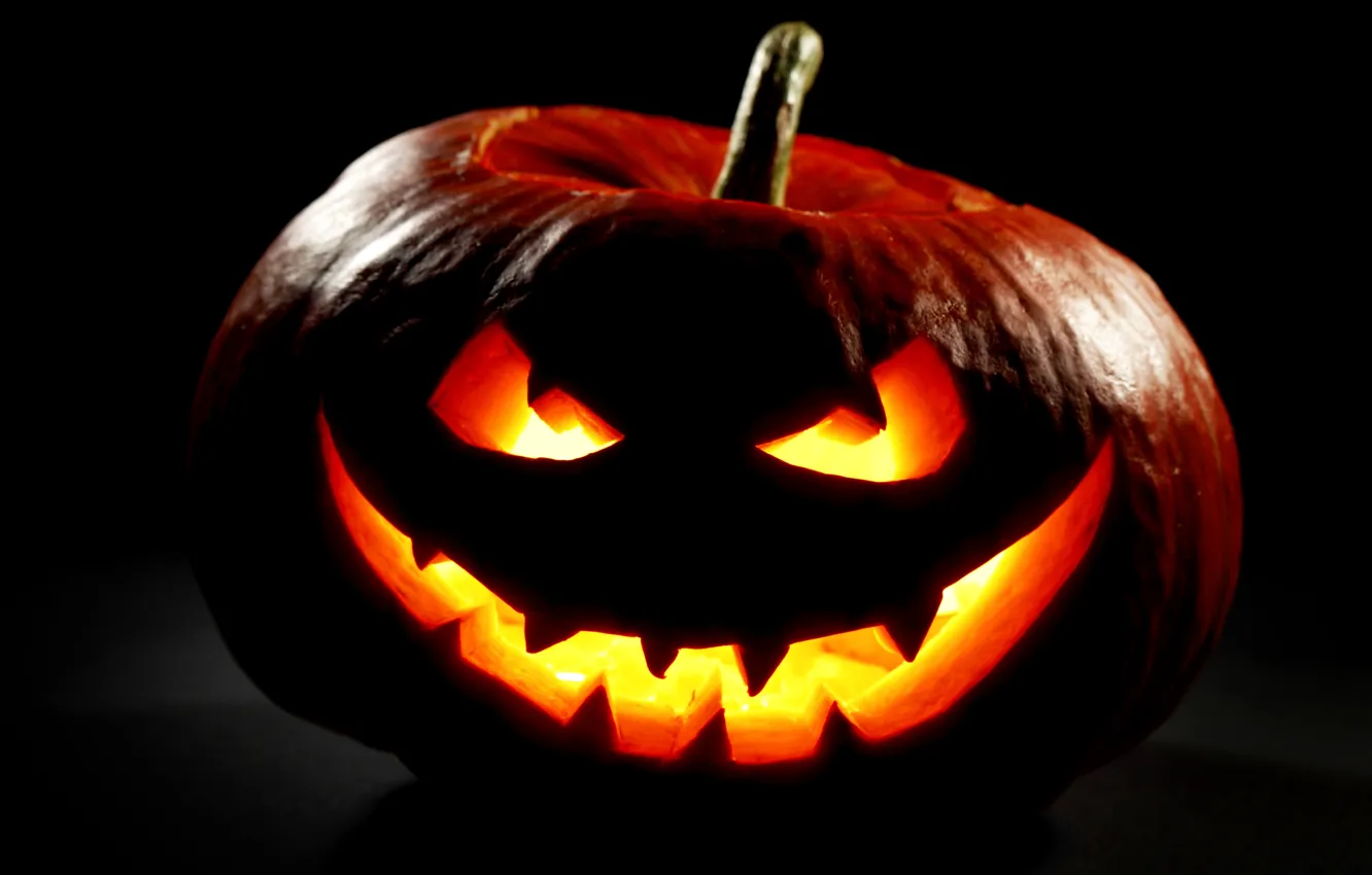 Фото обои осень, ночь, Halloween, тыква, Хэллоуин, smile, face, holiday