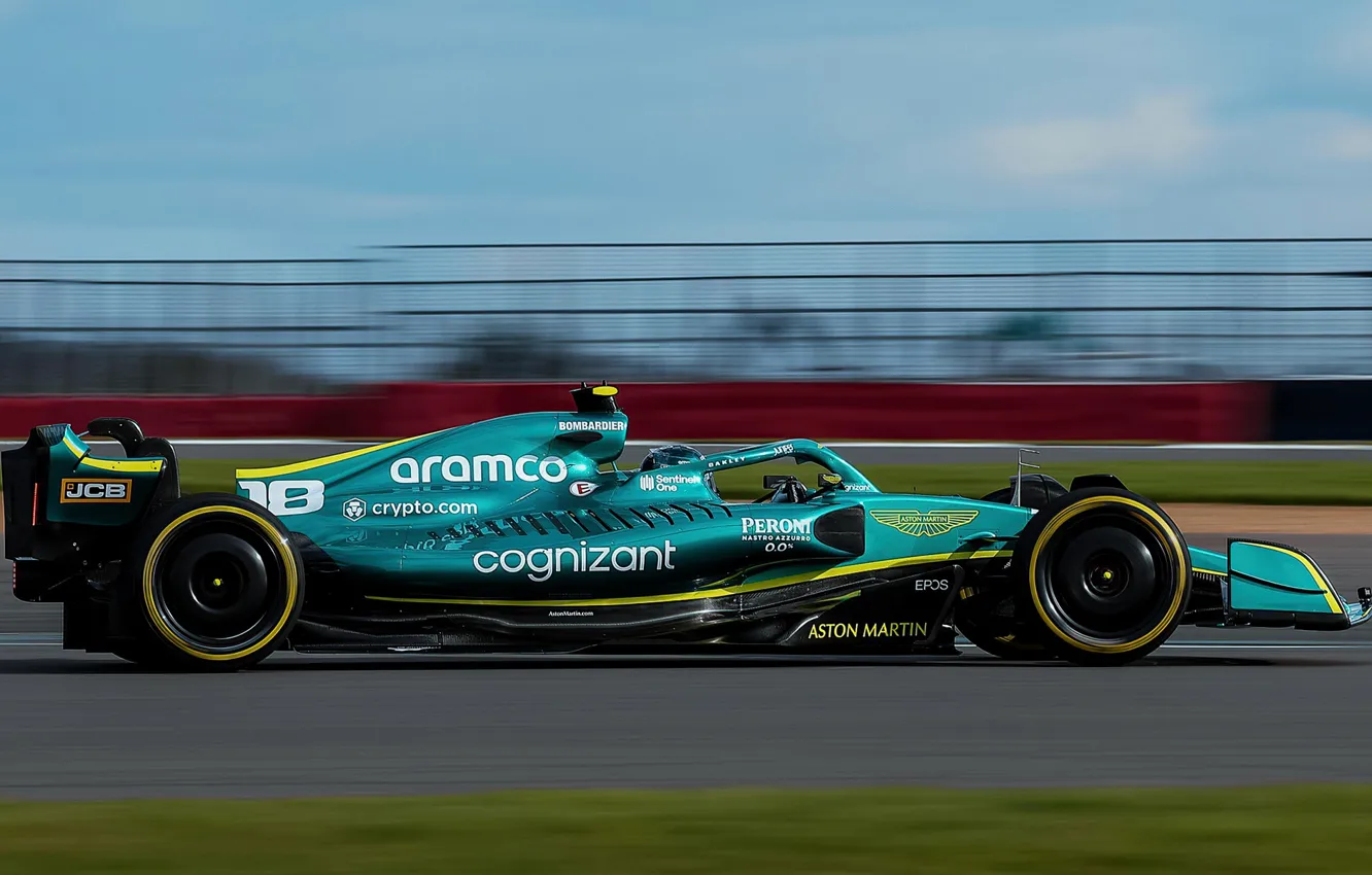 Фото обои Aston Martin, гоночный болид, Formula One, 2022, AMR22