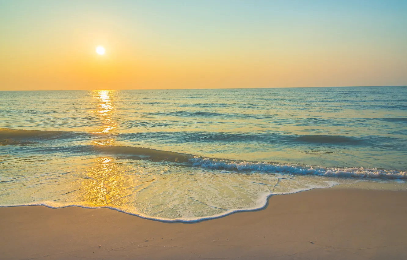 Фото обои beach, sea, landscape, nature, sunrise