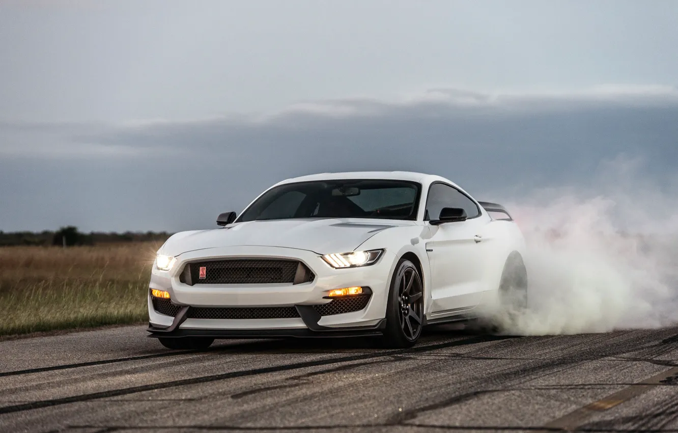 Фото обои Shelby, smoke, muscle car, Hennessey, GT350R, Hennessey Shelby GT350R