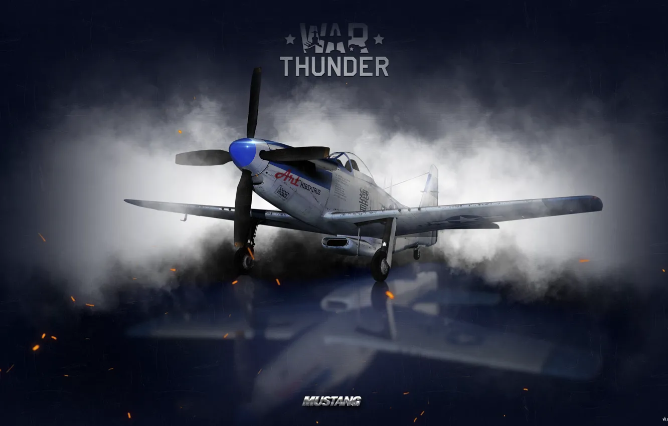 Фото обои небо, облака, истребитель, Арт, американский, War Thunder, hibikirus, ВВС Америки