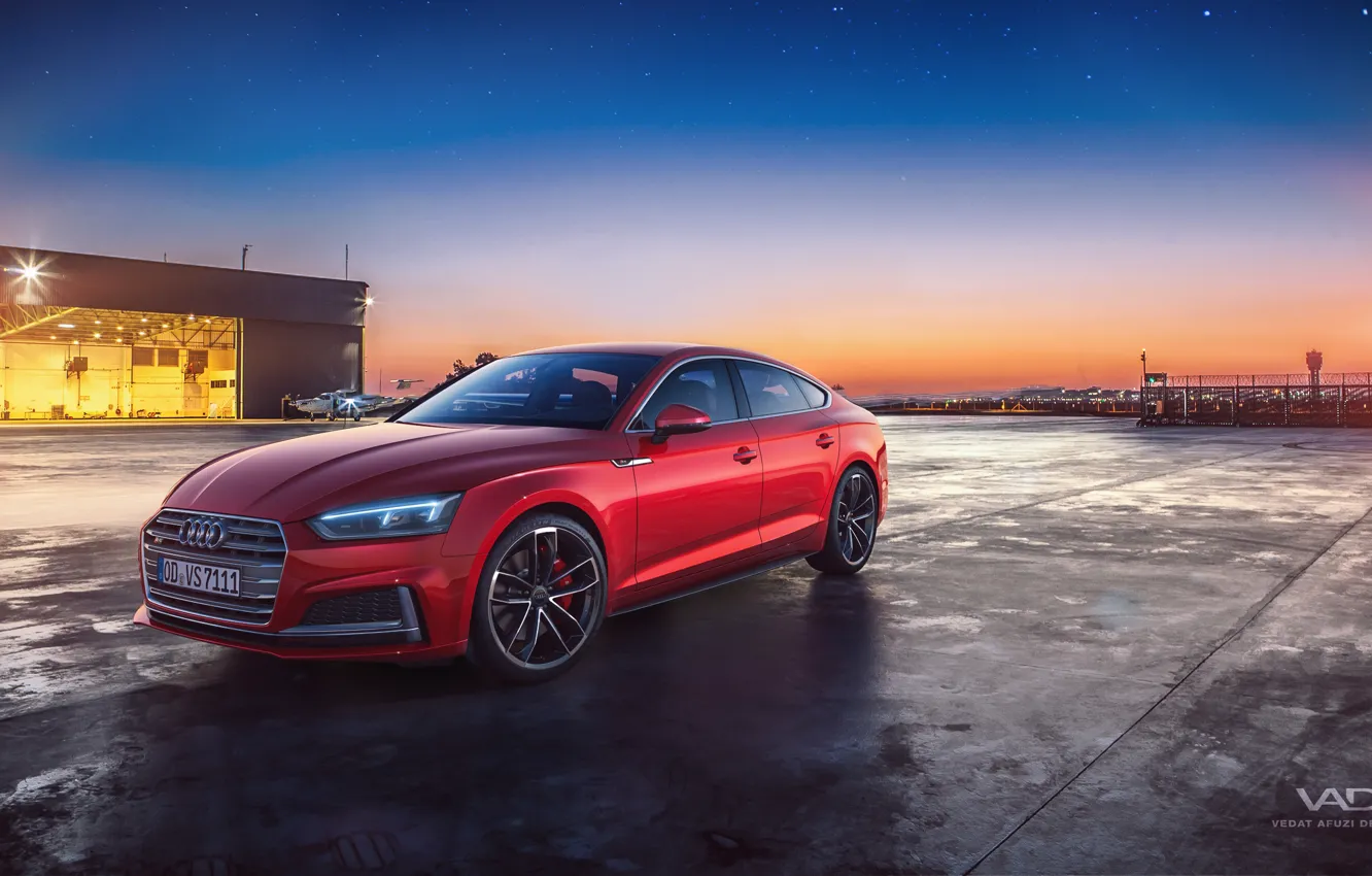 Фото обои закат, вечер, 2018, Sportback, Audi S5, Vedat Afuzi Design