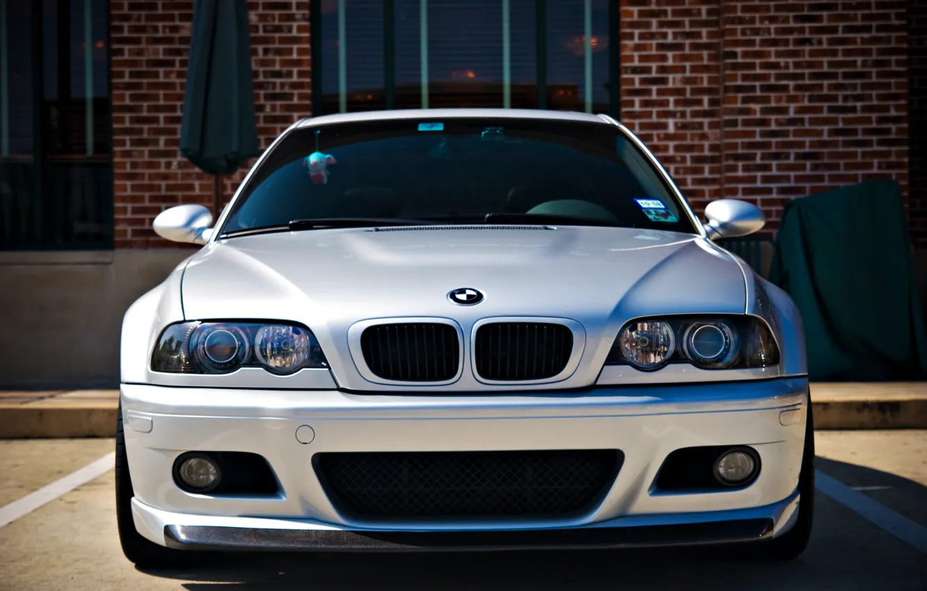 Фото обои бмв, BMW, перед, silver, серебристая, E46