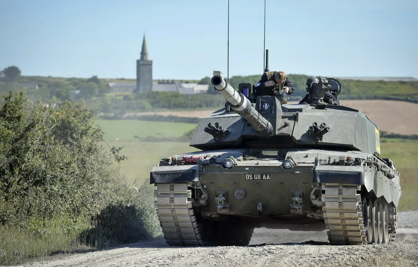 Фото обои дорога, оружие, Tank, Challenger 2