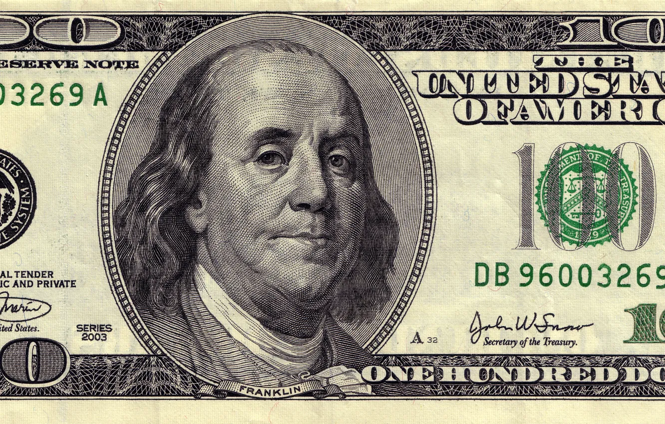 Фото обои green, money, dollars, 100, Franklin, federal