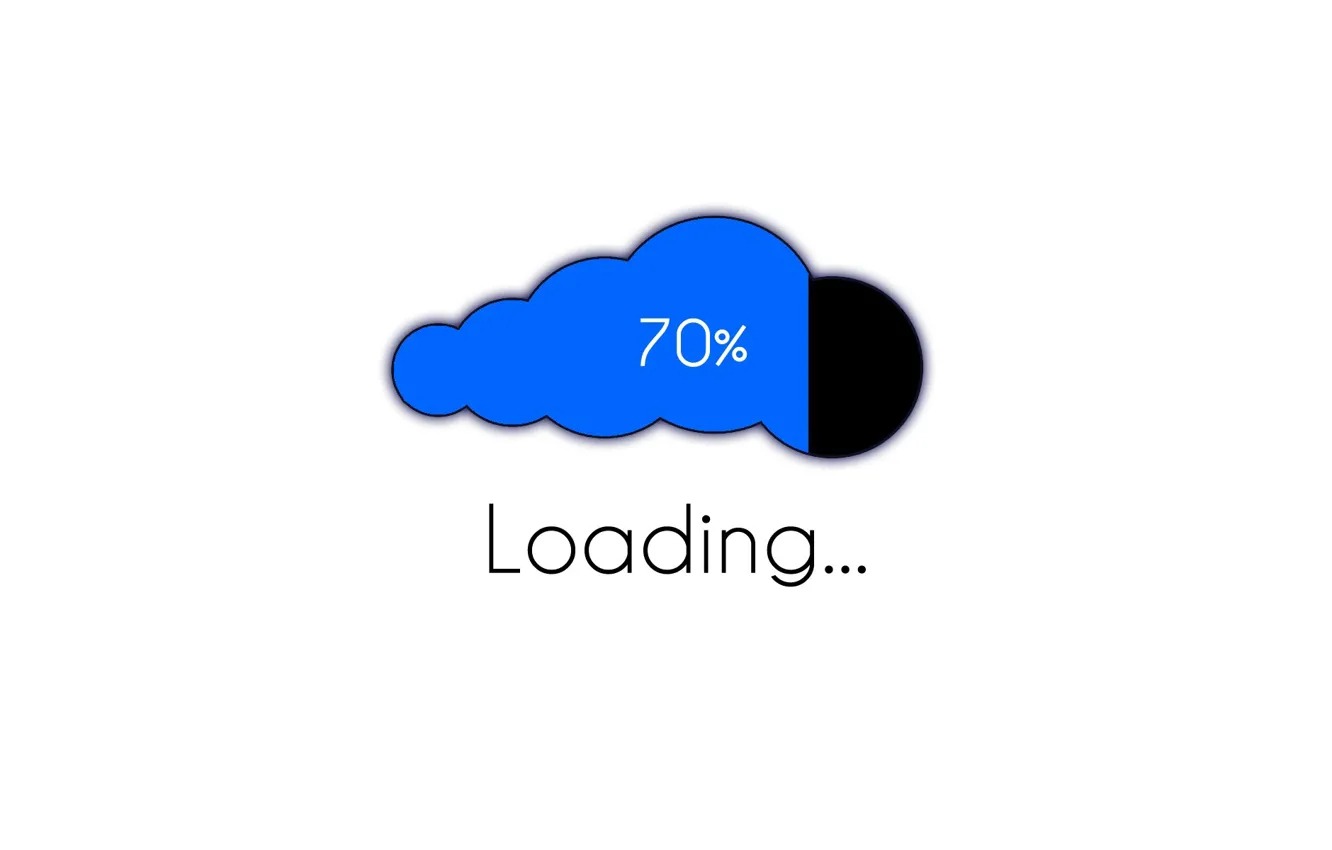 Фото обои minimalism, computer, cloud, Loading, digital art, artwork, white background, simple background