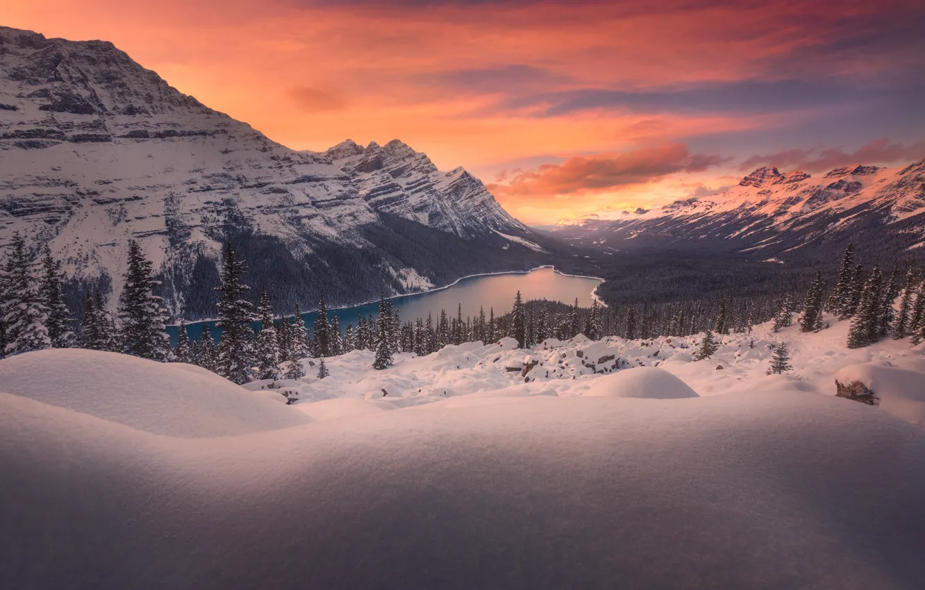 Фото обои зима, небо, пейзаж, горы, красота, панорама, Montana