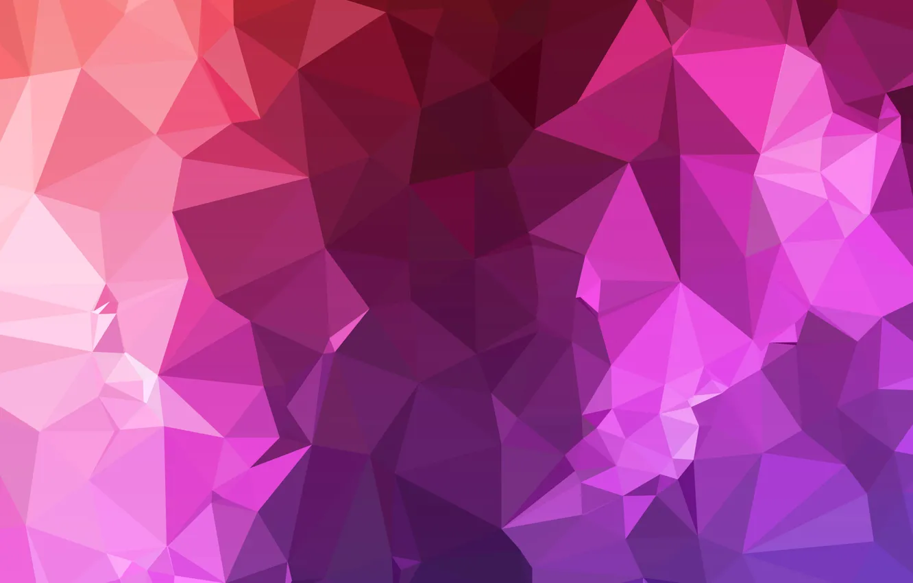 Фото обои фиолетовый, линии, красный, розовый, треугольники, угол, грани, геометрия