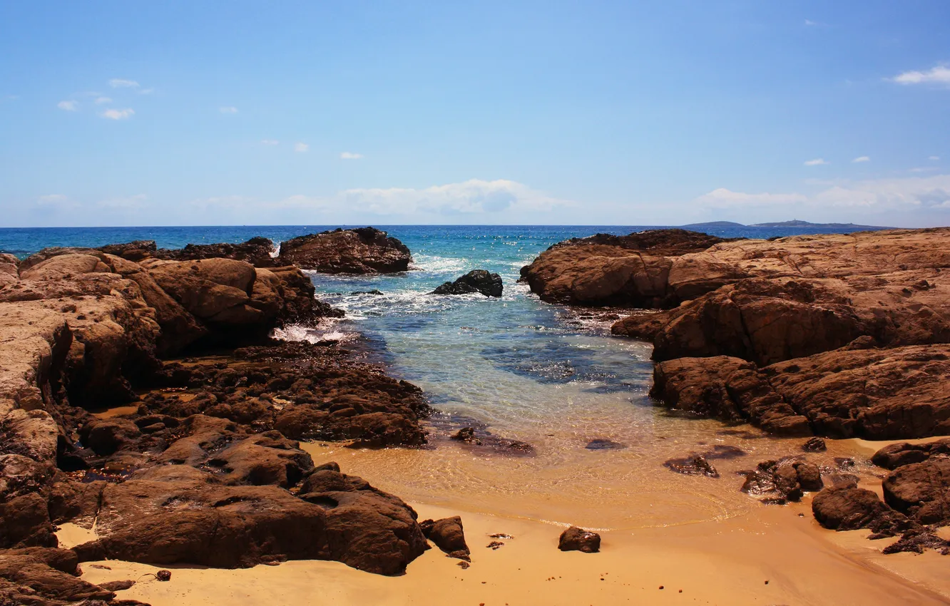 Фото обои песок, море, небо, камни, океан, скалы, Австралия, мыс