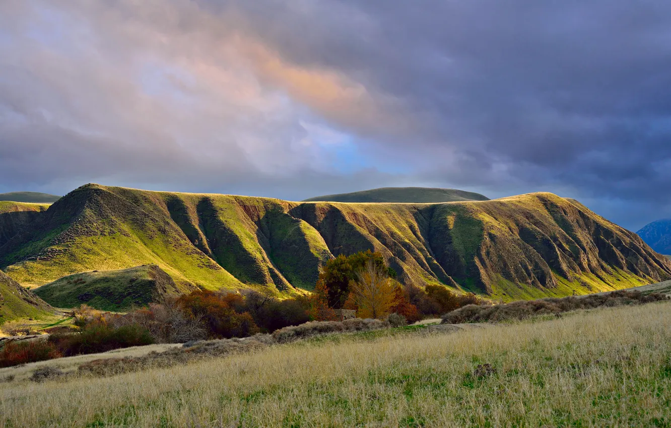 Фото обои осень, небо, холмы, Калифорния, сша, jojo рhotography, Округ Керн, Калифорнийская долина