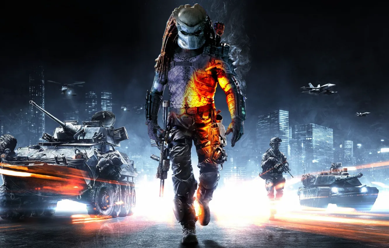Фото обои Хищник, Predator, Battlefield