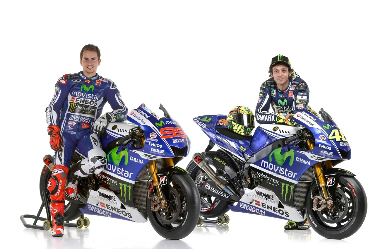 Фото обои motogp, Valentino Rossi, Jorge Lorenzo, yamaha 2014