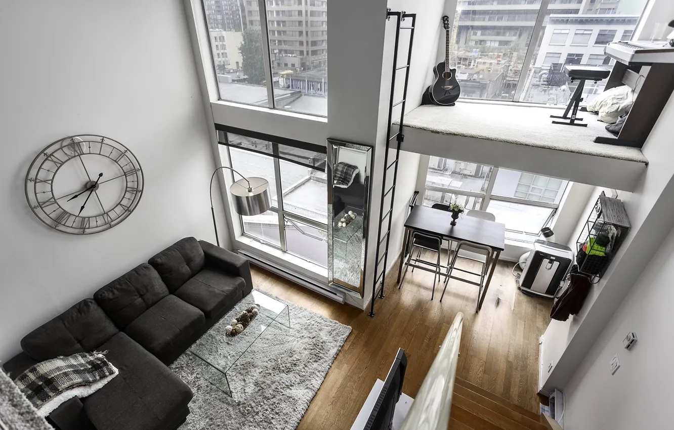Фото обои интерьер, гостиная, столовая, Vancouver Lofts, Modern Architectural Homes