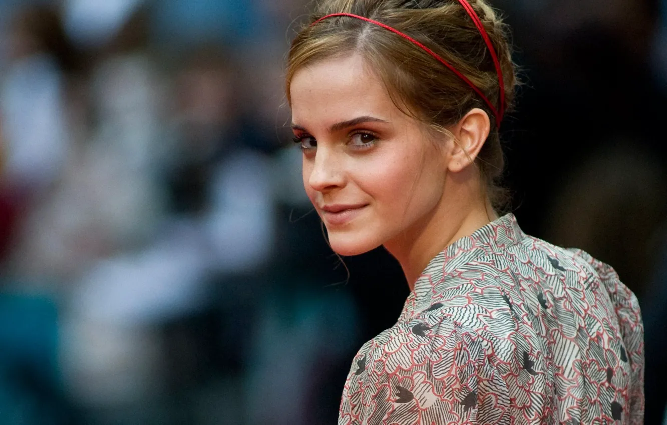 Фото обои взгляд, девушка, улыбка, милая, красивая, Эмма Уотсон, Emma Watson, знаменитость